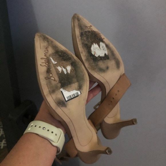 Sam Edelman nude patent pump with ankle strap - Picture 3 of 6